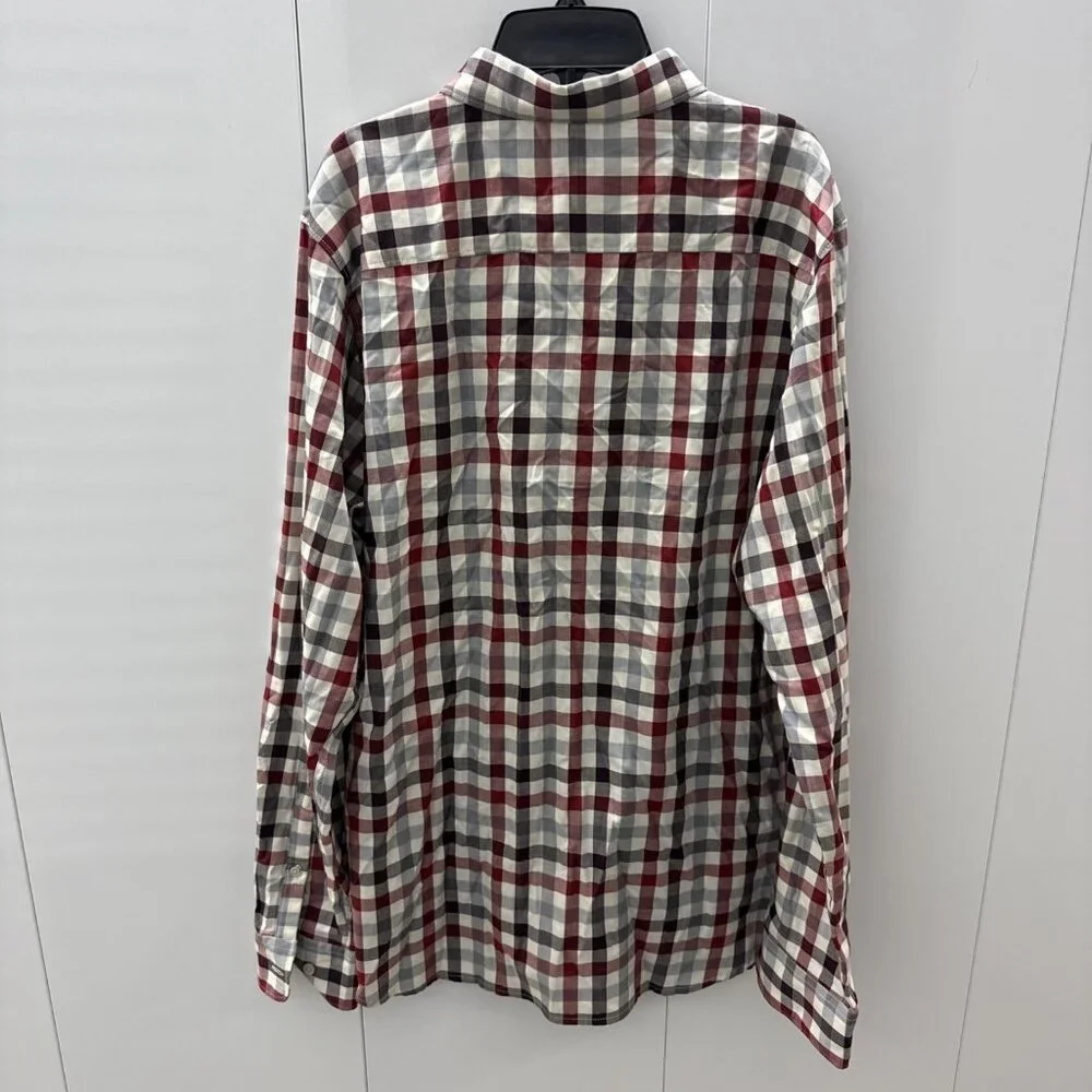 The North Face Shirt Mens Large Red White Black Gray Plaid Long Sleeve Button Up